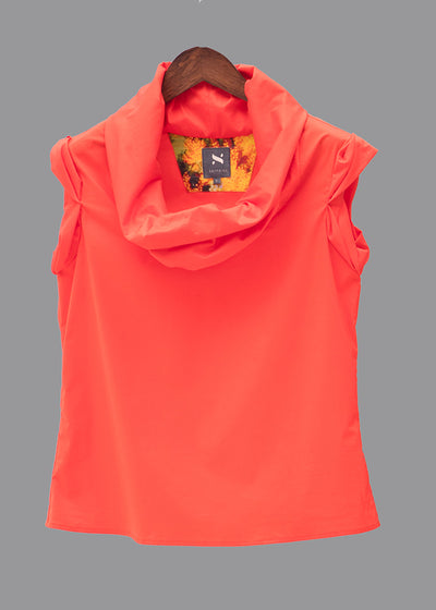 Tangerine Cowl Parachute Top