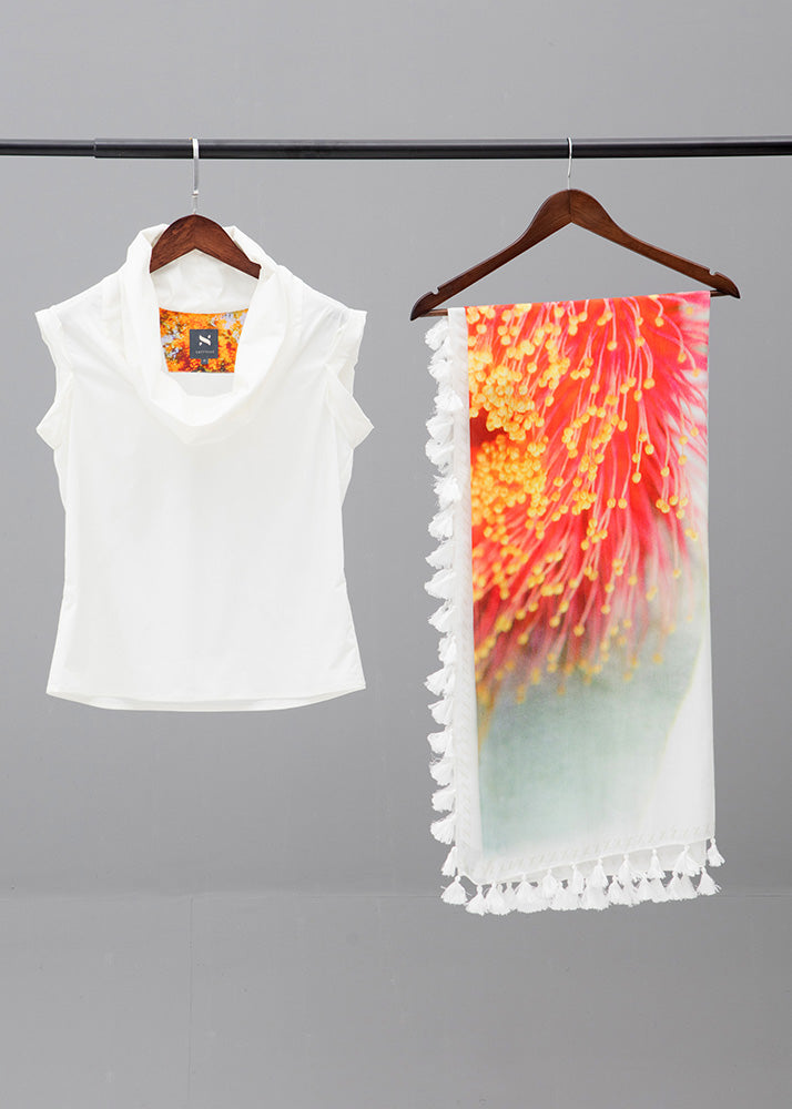 White Cowl Parachute Top