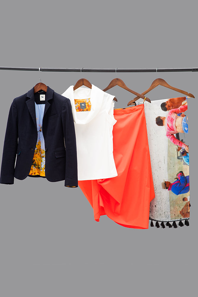 Tangerine Parachute Skirt